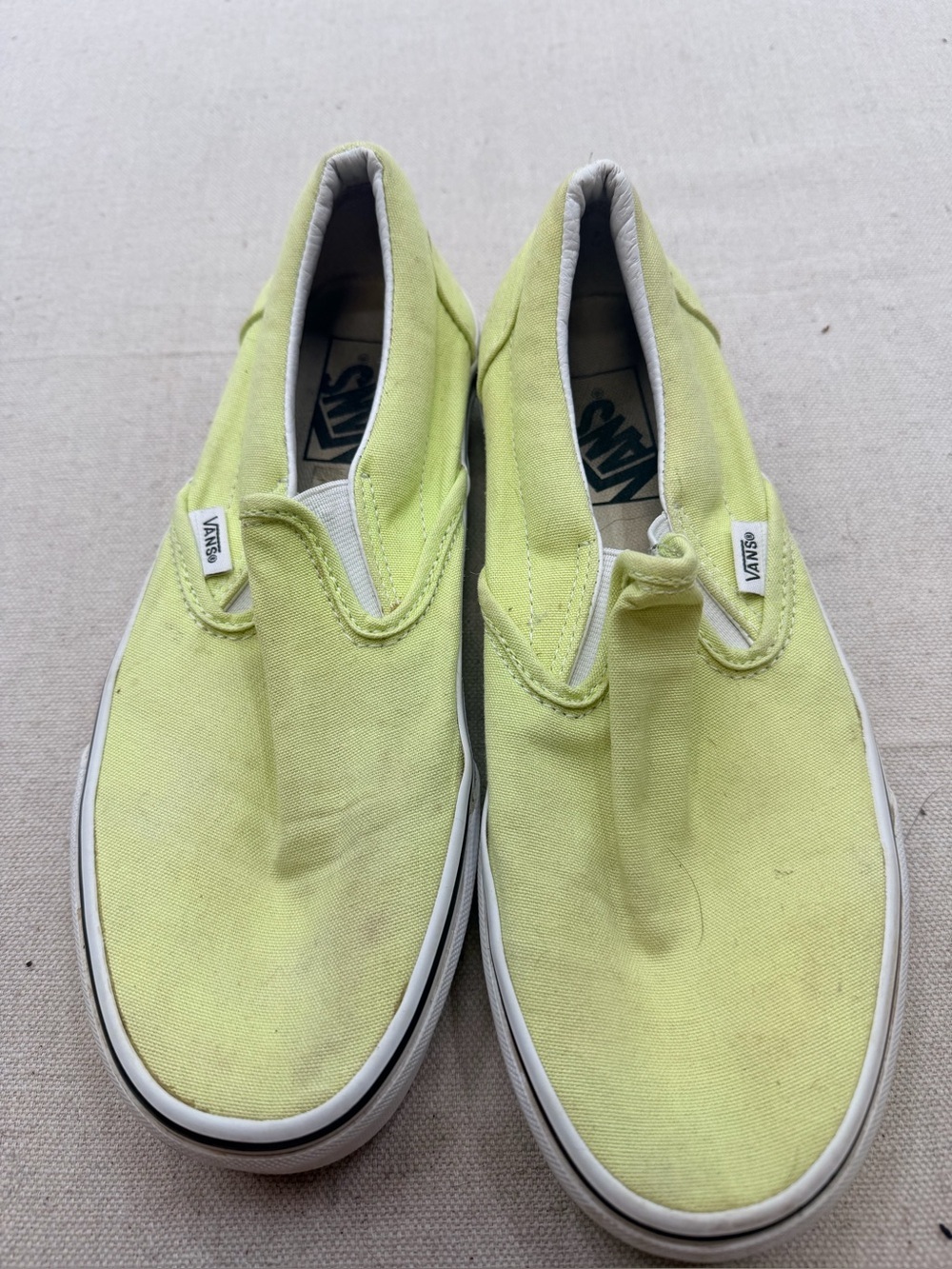 Vans Pale Lime Slip-On Canvas Sneakers